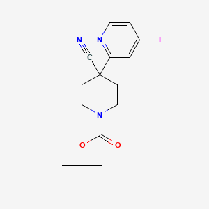 molecular formula C16H20IN3O2 B8530826 Tert-butyl 4-cyano-4-(4-iodo-2-pyridyl)piperidine-1-carboxylate 