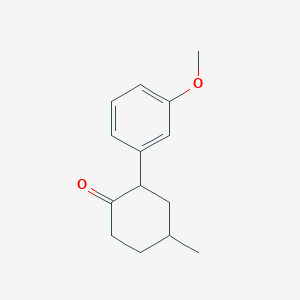molecular formula C14H18O2 B8530835 2-(3-Methoxyphenyl)-4-methylcyclohexan-1-one CAS No. 70745-43-6