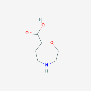 molecular formula C6H11NO3 B8530838 1,4-Oxazepane-7-carboxylic acid 