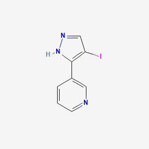molecular formula C8H6IN3 B8530846 3-(4-iodo-1H-pyrazol-3-yl)-pyridine 