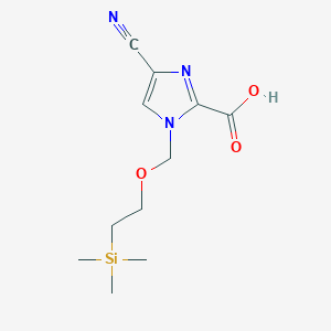 molecular formula C11H17N3O3Si B8530921 4-Cyano-1-((2-(trimethylsilyl)ethoxy)methyl)-1H-imidazole-2-carboxylic acid 
