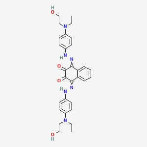 molecular formula C30H34N6O4 B8530941 1,4-Bis(2-{4-[ethyl(2-hydroxyethyl)amino]phenyl}hydrazinylidene)-1,4-dihydronaphthalene-2,3-dione CAS No. 62553-97-3