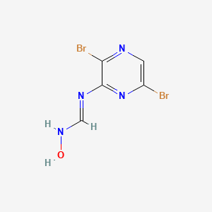 molecular formula C5H4Br2N4O B8531010 N-(3,6-Dibromo-pyrazin-2-yl)-N'-hydroxyformamidine 