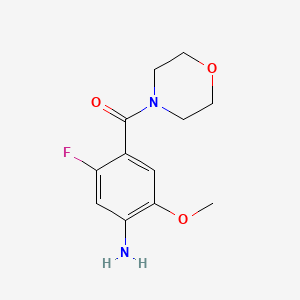 molecular formula C12H15FN2O3 B8531067 (4-Amino-2-fluoro-5-methoxyphenyl)(morpholino)methanone 