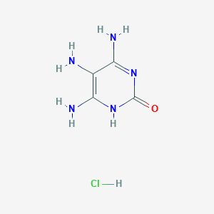 molecular formula C4H8ClN5O B8531087 4,5,6-Triamino-1,2-dihydropyrimidin-2-one hydrochloride 