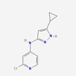 molecular formula C11H11ClN4 B8531139 (2-Chloro-pyridin-4-yl)-(5-cyclopropyl-1H-pyrazole-3-yl)-amine 