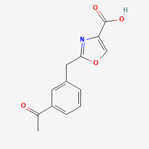 molecular formula C13H11NO4 B8531202 2-(3-Acetyl-benzyl)-oxazole-4-carboxylic acid 