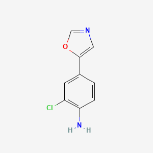 molecular formula C9H7ClN2O B8531375 2-Chloro-4-(oxazol-5-yl)aniline 