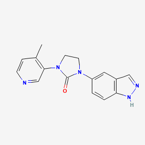 molecular formula C16H15N5O B8531441 1-(1H-Indazol-5-yl)-3-(4-methyl-pyridin-3-yl)-imidazolidin-2-one 