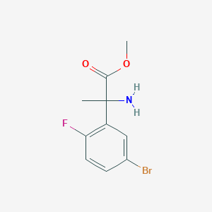 molecular formula C10H11BrFNO2 B8531446 2-Amino-2-(5-bromo-2-fluoro-phenyl)-propionic acid methyl ester 