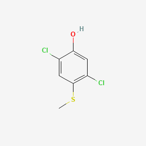 molecular formula C7H6Cl2OS B8531448 2,5-Dichloro-4-(methylthio)phenol 