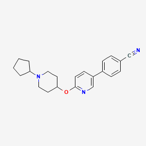 2-(1-Cyclopentylpiperidin-4-yloxy)-5-(4-cyanophenyl)pyridine