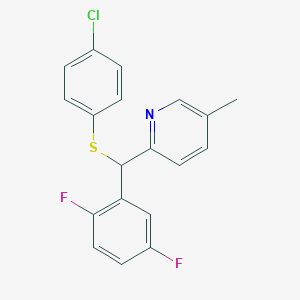 2-{[(4-Chlorophenyl)sulfanyl](2,5-difluorophenyl)methyl}-5-methylpyridine