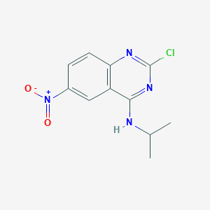 molecular formula C11H11ClN4O2 B8531563 2-Chloro-4-isopropylamino-6-nitroquinazoline 