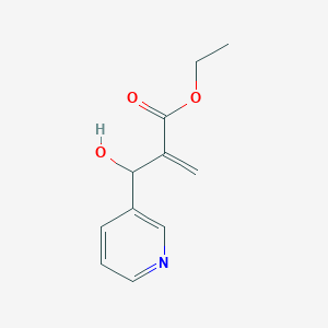 molecular formula C11H13NO3 B8531574 2-[(Hydroxy)(pyridin-3-yl)methyl]acrylic acid ethyl ester 
