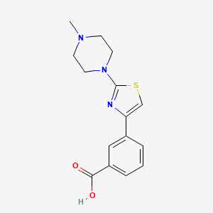 molecular formula C15H17N3O2S B8531588 3-[2-(4-Methylpiperazin-1-yl)-1,3-thiazol-4-yl]benzoic acid CAS No. 860344-60-1