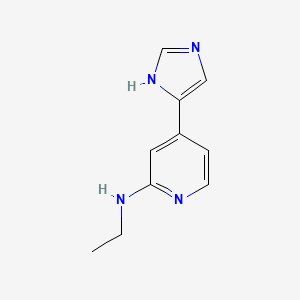 molecular formula C10H12N4 B8531618 2-Ethylamino-4-(4-imidazolyl)pyridine 
