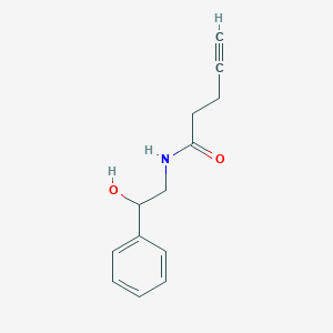 molecular formula C13H15NO2 B8531630 N-(2-hydroxy-2-phenylethyl)pent-4-ynamide 