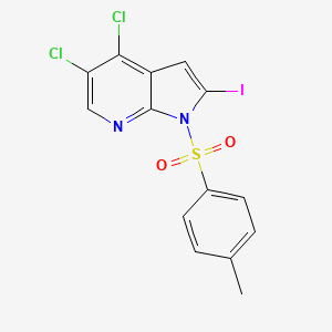 molecular formula C14H9Cl2IN2O2S B8531665 4,5-Dichloro-2-iodo-1-tosyl-1H-pyrrolo[2,3-b]pyridine 