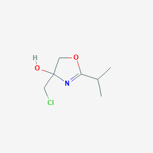 molecular formula C7H12ClNO2 B8531668 4-Chloromethyl-4-hydroxy-2-isopropyoxazoline 