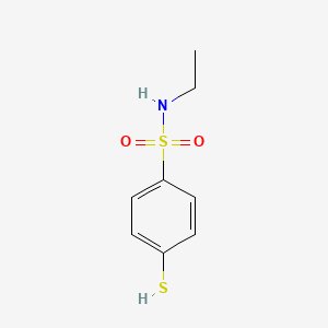 molecular formula C8H11NO2S2 B8531709 N-ethyl-4-mercapto-benzenesulfonamide 