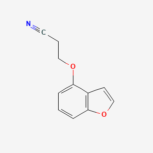 molecular formula C11H9NO2 B8531752 3-(4-Benzofuranyloxy)propionitrile 
