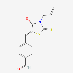 molecular formula C14H11NO2S2 B8531840 4-(3-Allyl-4-oxo-2-thioxo-thiazolidin-5-ylidenemethyl)-benzaldehyde 