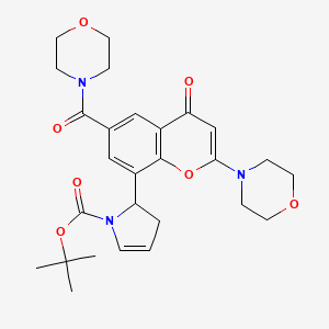 molecular formula C27H33N3O7 B8531883 tert-butyl 2-(6-(morpholine-4-carbonyl)-2-morpholino-4-oxo-4H-chromen-8-yl)-2,3-dihydro-1H-pyrrole-1-carboxylate 