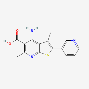 molecular formula C15H13N3O2S B8531903 4-amino-3,6-dimethyl-2-pyridin-3-ylthieno[2,3-b]pyridine-5-carboxylic acid 