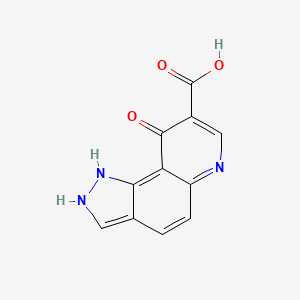 molecular formula C11H7N3O3 B8531910 8-carboxy-9-hydroxy-1H-pyrazolo[3,4-f]quinoline 