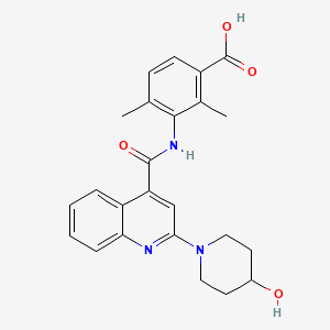 3-[[2-(4-Hydroxy-1-piperidyl)quinoline-4-carbonyl]amino]-2,4-dimethyl-benzoic acid