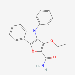 molecular formula C19H16N2O3 B8531998 3-ethoxy-4-phenyl-4H-furo[3,2-b]indole-2-carboxamide CAS No. 89224-85-1