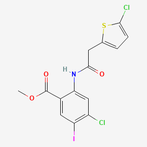 Methyl 4-chloro-2-(2-(5-chlorothiophen-2-yl)acetamido)-5-iodobenzoate