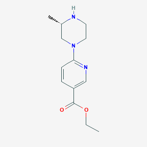 molecular formula C13H19N3O2 B8532034 6-((S)-3-Methyl-piperazin-1-yl)-nicotinic acid ethyl ester 