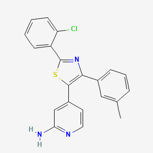 4-[2-(2-Chlorophenyl)-4-(3-methylphenyl)-1,3-thiazol-5-YL]-2-pyridylamine