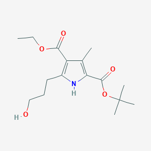 5-(3-hydroxy-propyl)-3-methyl-1H-pyrrole-2,4-dicarboxylic acid 2-tert-butyl ester 4-ethyl ester