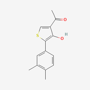 molecular formula C14H14O2S B8532131 1-[5-(3,4-Dimethylphenyl)-4-hydroxythiophen-3-yl]ethan-1-one CAS No. 885603-17-8