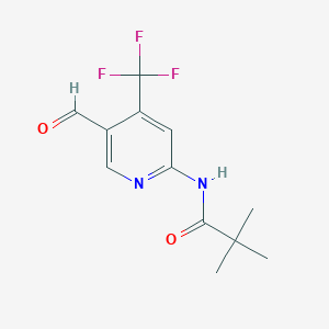 molecular formula C12H13F3N2O2 B8532139 N-(5-formyl-4-(trifluoromethyl)pyridin-2-yl)pivalamide 