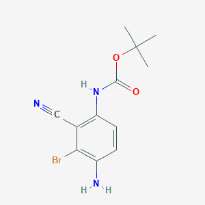 molecular formula C12H14BrN3O2 B8532157 6-(Boc-amino)-3-amino-2-bromobenzonitrile 