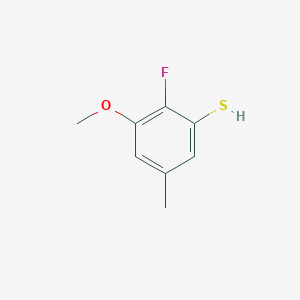 molecular formula C8H9FOS B8532185 2-Fluoro-3-methoxy-5-methylbenzenethiol 