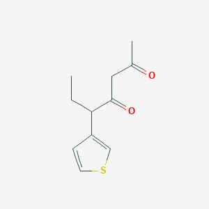 molecular formula C11H14O2S B8532204 5-Thiophen-3-yl-heptane-2,4-dione 