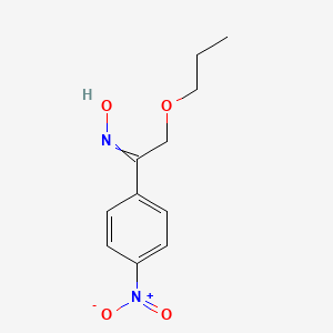 molecular formula C11H14N2O4 B8532251 N-[1-(4-Nitrophenyl)-2-propoxyethylidene]hydroxylamine CAS No. 61493-31-0