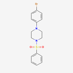 molecular formula C16H17BrN2O2S B8532273 1-(4-Bromophenyl)-4-(phenylsulfonyl)piperazine 