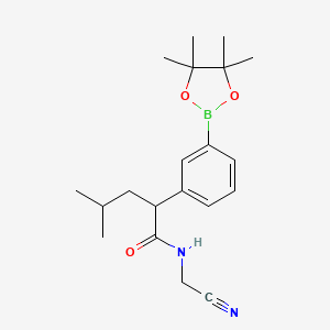 molecular formula C20H29BN2O3 B8532359 N-cyanomethyl-4-methyl-2-[3-(4,4,5,5-tetramethyl[1,3,2]dioxaborolan-2-yl)phenyl]pentanamide 