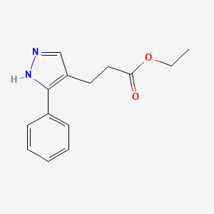 molecular formula C14H16N2O2 B8532370 ethyl 3-(5-phenyl-1H-pyrazol-4-yl)propanoate CAS No. 342023-88-5