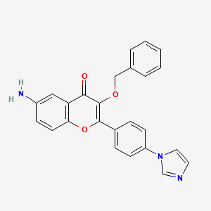 molecular formula C25H19N3O3 B8532380 (4-(imidazol-1-yl)-phenyl]-3-benzyloxy-6-amino-4H-1-benzopyran-4-one 