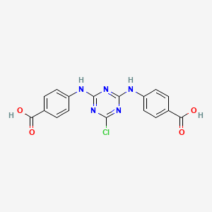 molecular formula C17H12ClN5O4 B8532494 4,4'-[(6-Chloro-1,3,5-triazine-2,4-diyl)diimino]bis-benzoic acid CAS No. 61981-57-5