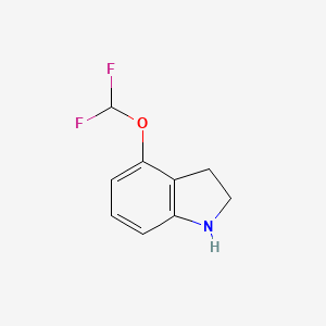 molecular formula C9H9F2NO B8532500 1H-Indole, 4-(difluoromethoxy)-2,3-dihydro- 