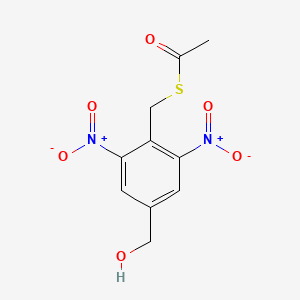 molecular formula C10H10N2O6S B8532560 4-Acetylsulfanylmethyl-3,5-dinitrobenzyl alcohol CAS No. 726137-51-5