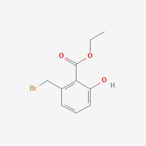 molecular formula C10H11BrO3 B8532619 2-Bromomethyl-6-hydroxy-benzoic acid ethyl ester 